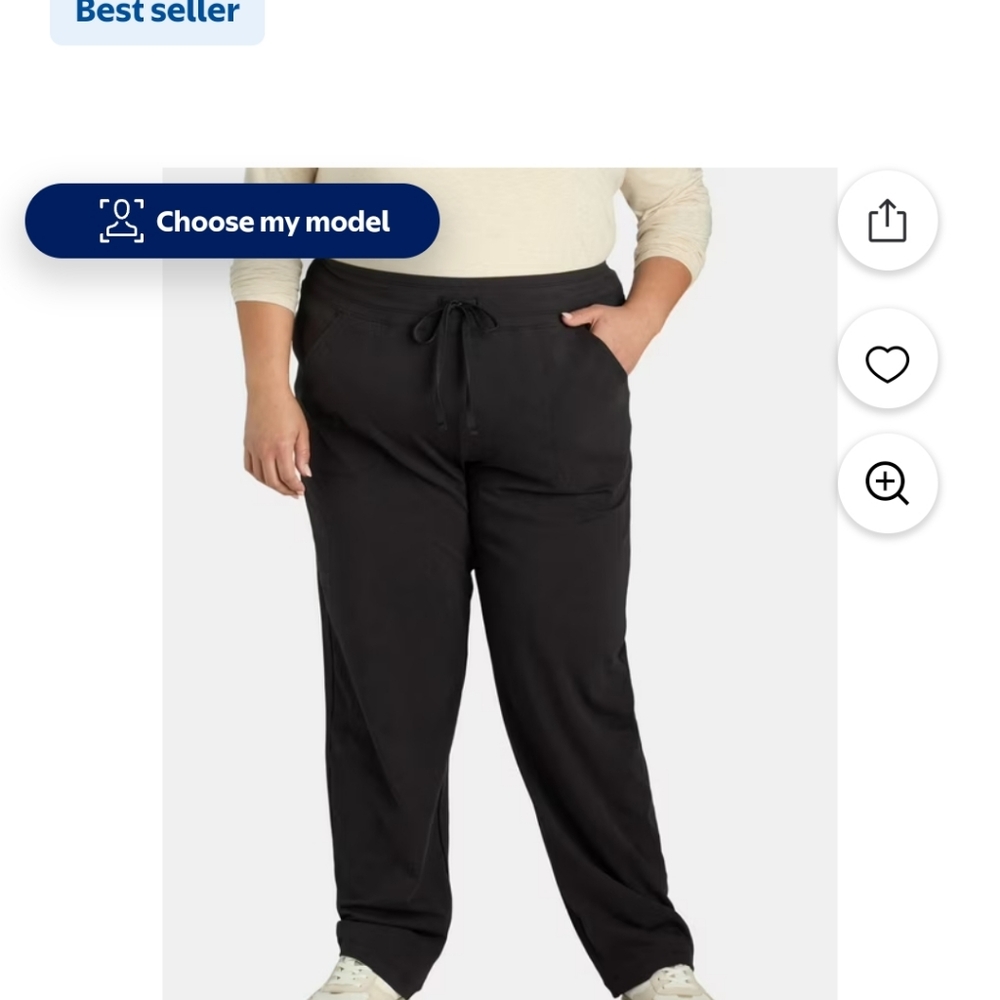 ISO Women's Black Drawstring Pant ATHLETIC WORK 2X